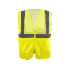 High visibility reflective polyester security safety signal mesh vest